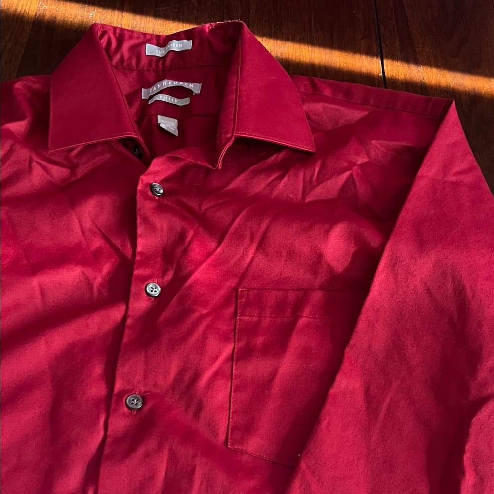 Van Heusen Bold Red Dress Shirt - Picture 3 of 4